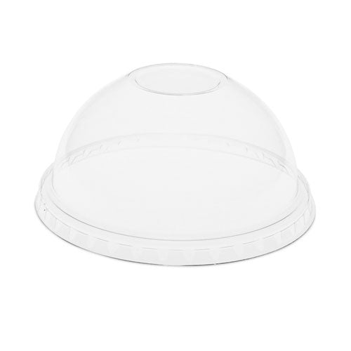 Pactiv Evergreen EarthChoice Strawless RPET Lid, Dome Lid, Fits 12 oz to 24 oz "B" Cups, Plastic, Clear, 1,020/Carton