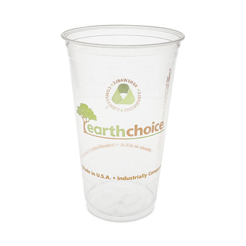 Pactiv Evergreen EarthChoice Compostable Cold Cup, 24 oz, Plastic, Clear/Printed, 580/Carton