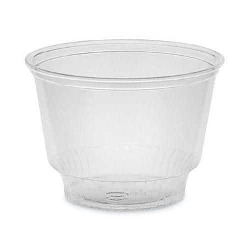 Pactiv Evergreen EarthChoice Recycled Clear Plastic Sundae Dish, 8 oz, 4" Diameter x 3" h, Clear, 60/Bag, 15 Bags/Carton