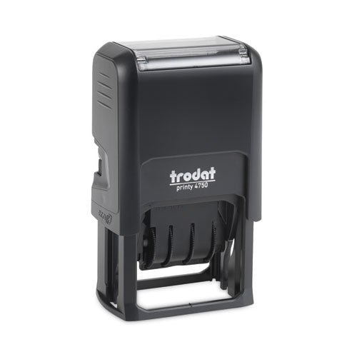 Trodat Printy Economy 5-in-1 Date Stamp, Self Inking, 1.63" x 1", Blue/Red