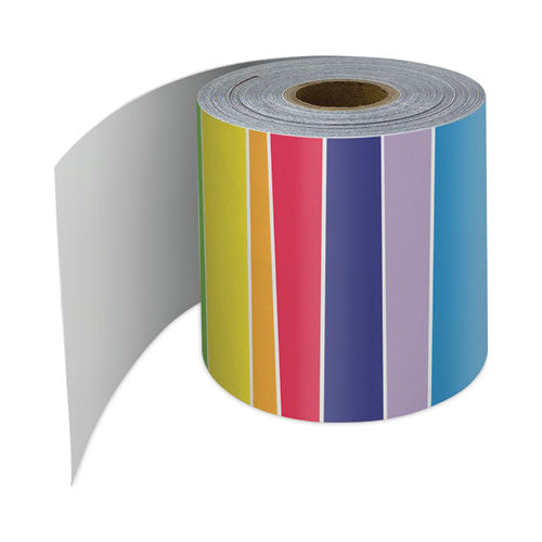 Carson-Dellosa Education Rolled Borders, Straight Border, Back to School: Rainbow, 2.25" x 65 ft, Multicolor