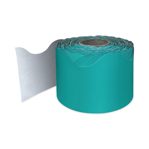 Carson-Dellosa Education Rolled Borders, Scalloped Border, Back to School, 2.25" x 65 ft, Teal