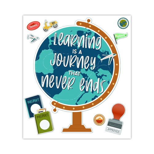 Carson-Dellosa Education Motivational Bulletin Board Sets, 45-Piece Set, Learning Is a Journey, 30.1" x 24", Multicolor