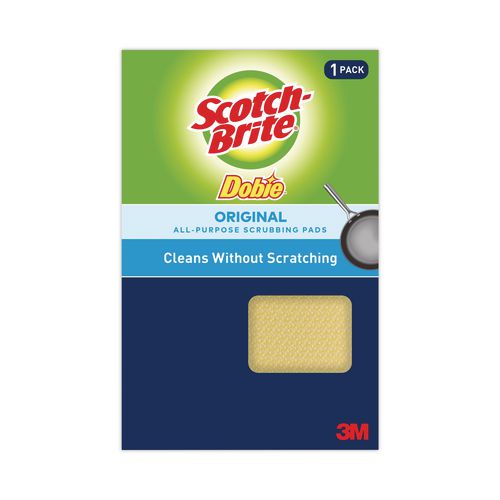 Scotch-Brite Dobie All-Purpose Cleaning Pad, 3.15 x 4.95, 2.24" Thick, Yellow, 24/Carton