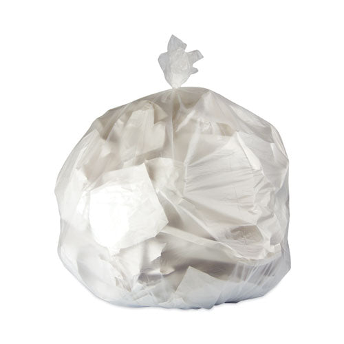 Heritage High-Density Waste Can Liners, 56 gal, 22 mic, 43" x 48", Natural, Flat Pack, 200/Carton