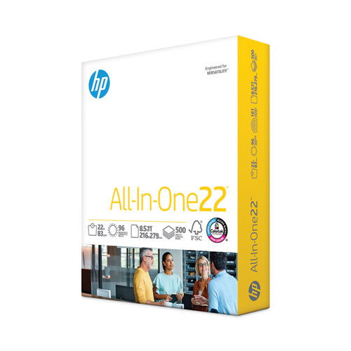 HP Papers All-In-One22 Paper, 96 Bright, 22-lb Bond Weight, 8.5 x 11, White, 500/Ream