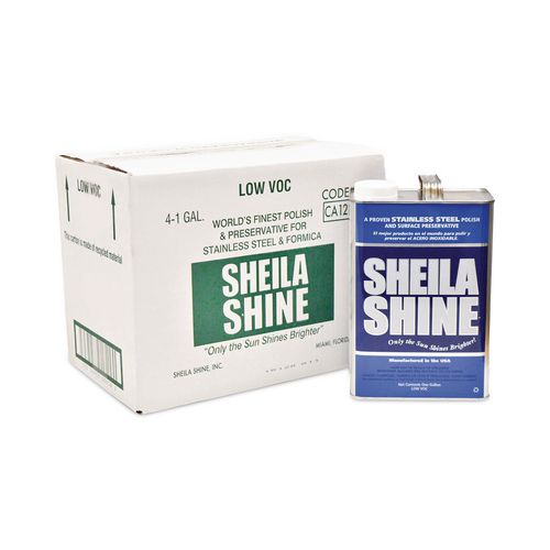 Sheila Shine Low VOC Stainless Steel Cleaner and Polish, 1 gal Can, 4/Carton