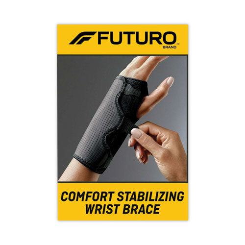 FUTURO Adjustable Reversible Splint Wrist Brace, Fits Wrists 5.5" to 8.5", Black