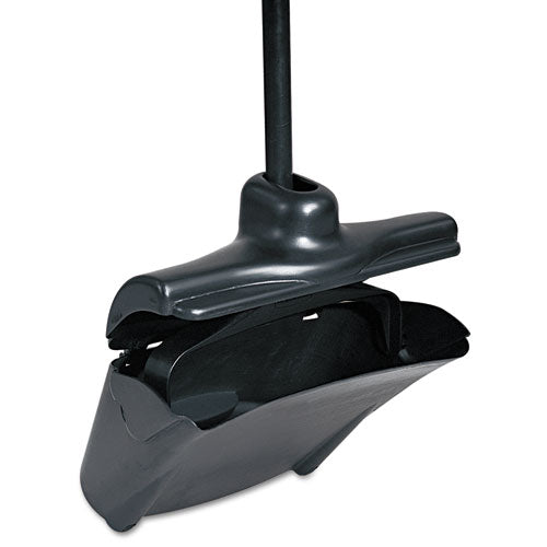 Rubbermaid Commercial Lobby Pro Upright Dustpan, with Cover, 12.5 x 37, Plastic/Metal, Black