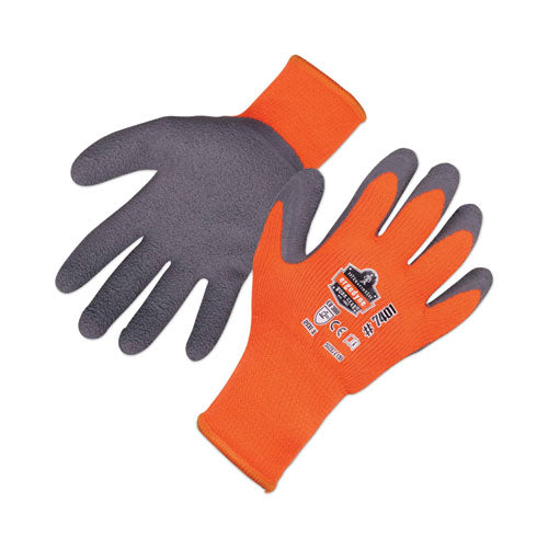 ergodyne ProFlex 7401-CASE Coated Lightweight Winter Gloves, EN388: 2131X, 9" Long, Orange, Pair