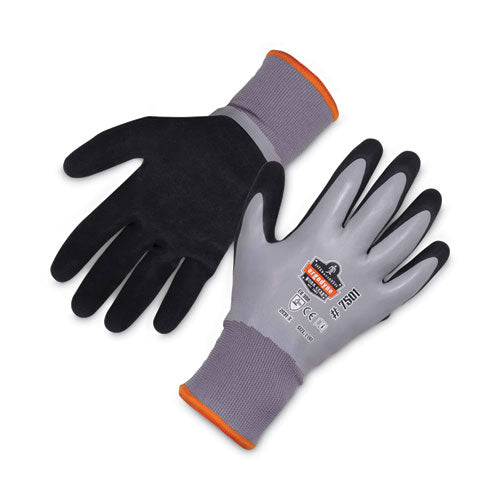 ergodyne ProFlex 7501 Coated Waterproof Winter Gloves, EN388: 2131X, 10.5" Long, Large, Gray, Pair