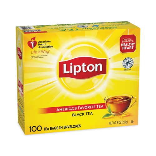 Lipton Tea Bags, Black, 100/Box