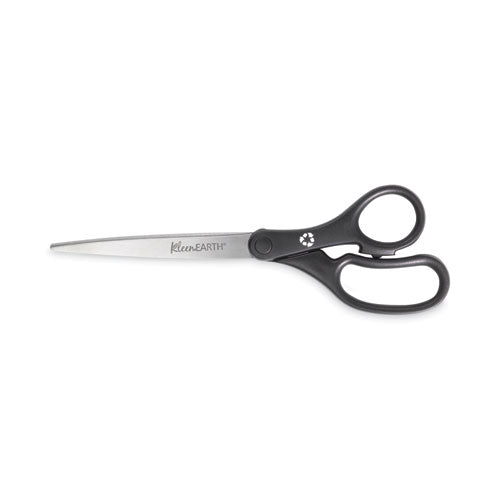 Westcott KleenEarth Basic Plastic Handle Scissors, 9" Long, 4.25" Cut Length, Straight Black Handle