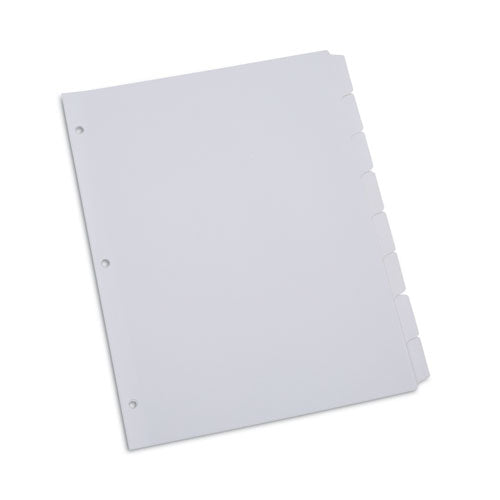 Universal Deluxe Write-On/Erasable Tab Index, 8-Tab, 11 x 8.5, White, White Tabs, 1 Set