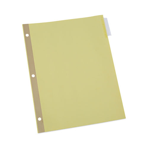 Universal Deluxe Extended Insertable Tab Indexes, 5-Tab, 11 x 8.5, Buff, Clear Tabs, 24 Sets