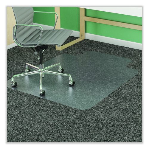 deflecto SuperMat Frequent Use Chair Mat for Medium Pile Carpeted Floors, Rectangular with Wide Lip, 46" x 60", Clear, Ships Flat