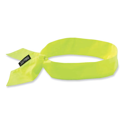 ergodyne Chill-Its 6700 Cooling Bandana Polymer Tie Headband, One Size Fits Most, Lime