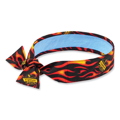 ergodyne Chill-Its 6700CT Cooling Bandana PVA Tie Headband, One Size Fits Most, Flames