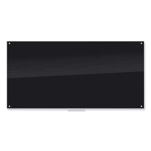 U Brands Black Glass Dry Erase Board, 96" X 48" (Actual Size: 95" x 47"), Black Surface