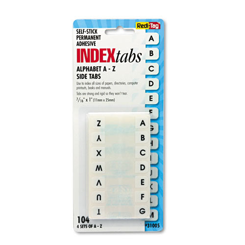 Redi-Tag Legal Index Tabs, Preprinted Alpha: A to Z, 1/12-Cut, White, 0.44" Wide, 104/Pack