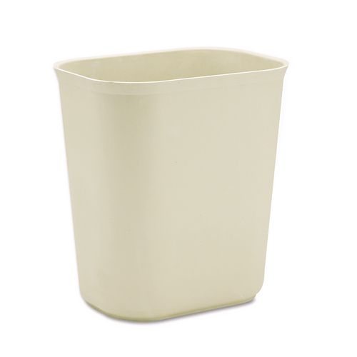 Rubbermaid Commercial Fiberglass Wastebasket, 3.5 gal, Fiberglass, Beige