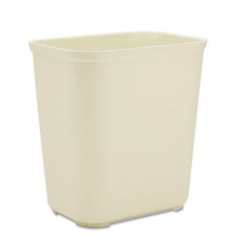 Rubbermaid Commercial Fiberglass Wastebasket, 7 gal, Fiberglass, Beige