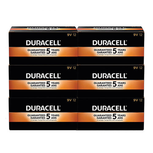 Duracell CopperTop Alkaline 9V Batteries, 72/Carton
