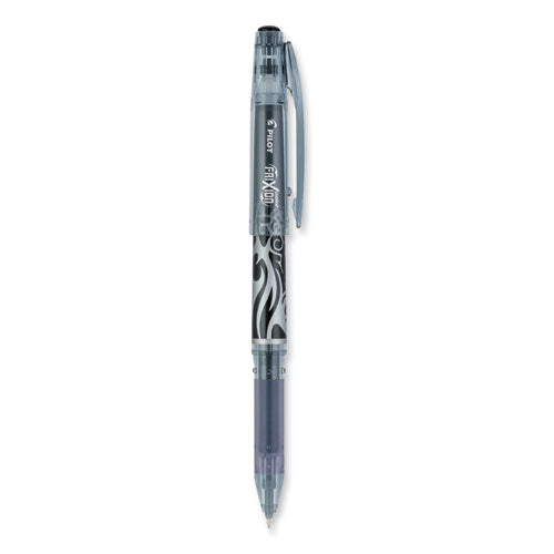 Pilot FriXion Point Erasable Gel Pen, Stick, Extra-Fine 0.5 mm, Black Ink, Black/Silver/Smoke Barrel