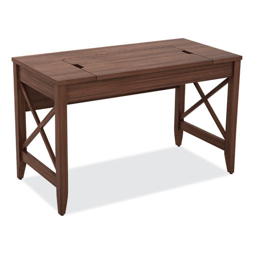 Alera Sit-to-Stand Table Desk, 47.25" x 23.63" x 29.5" to 43.75", Modern Walnut
