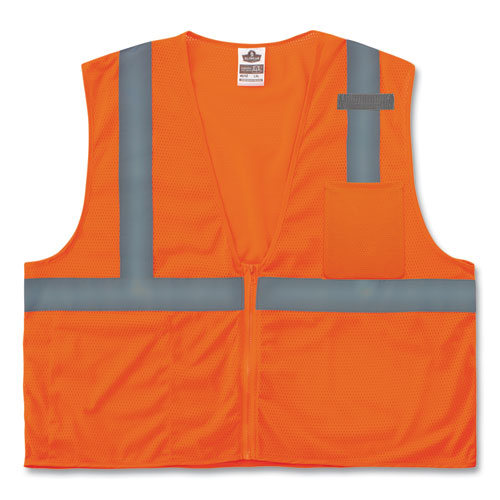 ergodyne GloWear 8210Z Class 2 Economy Mesh Vest, Polyester, Orange