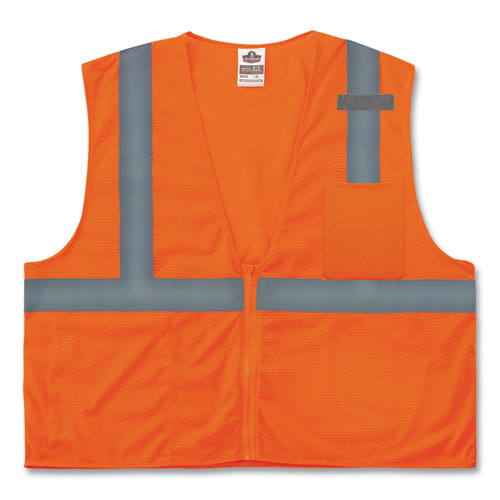 ergodyne GloWear 8210Z Class 2 Economy Mesh Vest, Polyester, Orange, 4X-Large/5X-Large