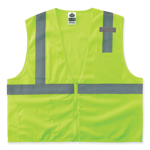 ergodyne GloWear 8210Z Class 2 Economy Mesh Vest, Polyester, Lime, 4X-Large/5X-Large