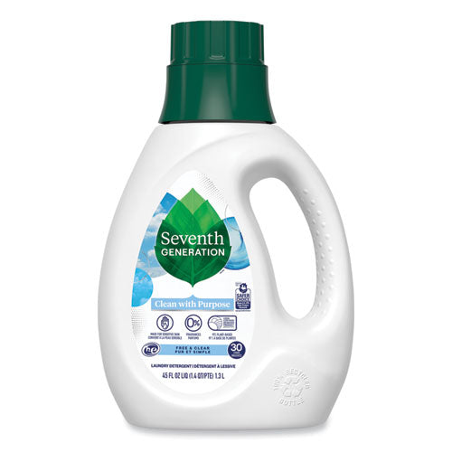 Seventh Generation Natural Liquid Laundry Detergent, Fragrance-Free, 45 oz Bottle, 6/Carton