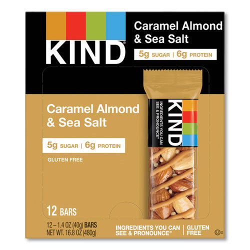 KIND Nuts and Spices Bar, Caramel Almond and Sea Salt, 1.4 oz Bar, 12/Box