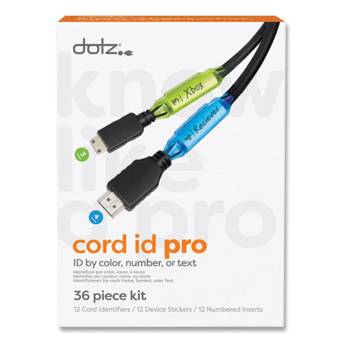 dotz Cord ID PRO, (12) Cable Identifiers, (12) Device Stickers, (12) Customizable Inserts