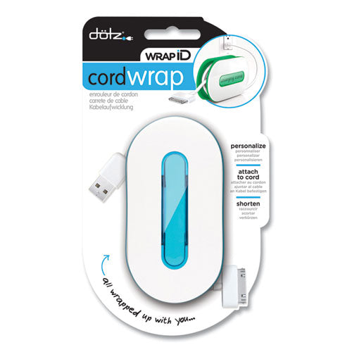 dotz WrapID, Holds up to 6 ft of Cord, Blue
