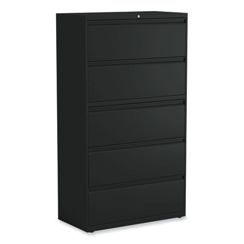 Alera Lateral File, 5 Legal/Letter/A4/A5-Size File Drawers, Black, 36" x 18.63" x 67.63"