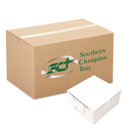 SCT White One-Piece Non-Window Bakery Boxes, Standard, 3 x 6 x 6, White, Paper, 250/Carton