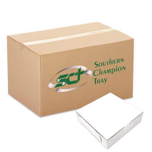 SCT White One-Piece Non-Window Bakery Boxes, Standard, 8 x 2.5 x 8, White, Paper, 250/Bundle