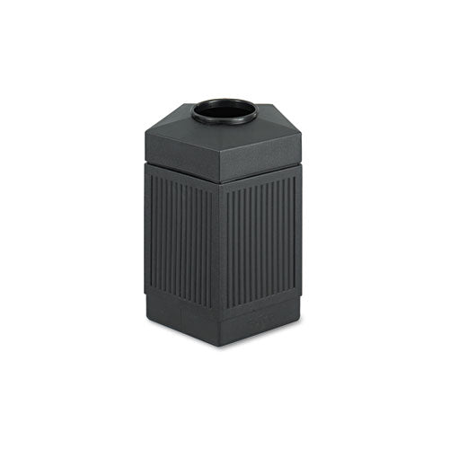 Safco Canmeleon Indoor/Outdoor Pentagon Receptacle, 45 gal, Polyethylene, Black
