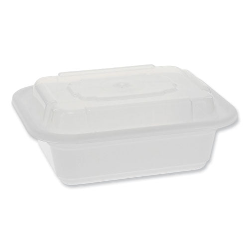 Pactiv Evergreen Newspring VERSAtainer Microwavable Containers, Rectangular, 12 oz, 5.8 x 4.6 x 2.3, White/Clear, Plastic, 150/Carton