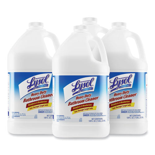 Professional LYSOL Brand Disinfectant Heavy-Duty Bathroom Cleaner Concentrate, Fresh Lime Scent, 1 gal Bottle, 4/Carton