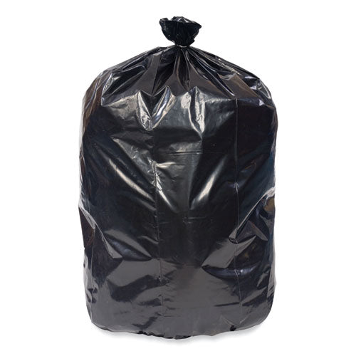 Pitt Plastics Eco Strong Plus Can Liners, 33 gal, 1 mil, 33" x 39", Black, Perforated Roll, 150/Carton