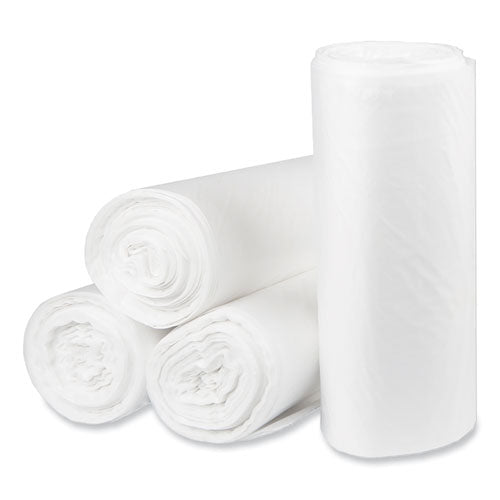 Pitt Plastics Eco Strong Plus Can Liners, 60 gal, 16 mic, 38" x 58", Natural, Perforated Roll, 200/Carton