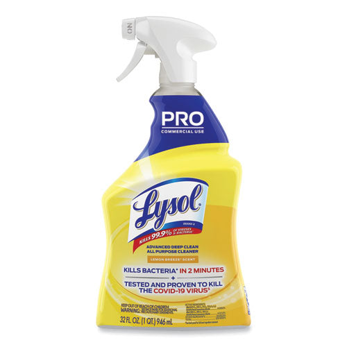 Professional LYSOL Brand Advanced Deep Clean All Purpose Cleaner, Lemon Breeze Scent, 32 oz Trigger Spray Bottle