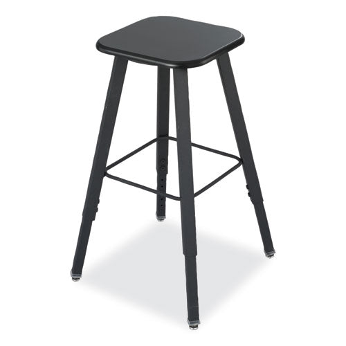 Safco AlphaBetter Adjustable-Height Student Stool, Backless, Supports Up to 250 lb, 35.5" Seat Height, Black