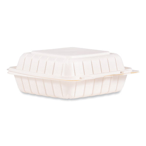 Dart Hinged Lid Containers, 8.25 x 8 x 3, White, Plastic, 150/Carton