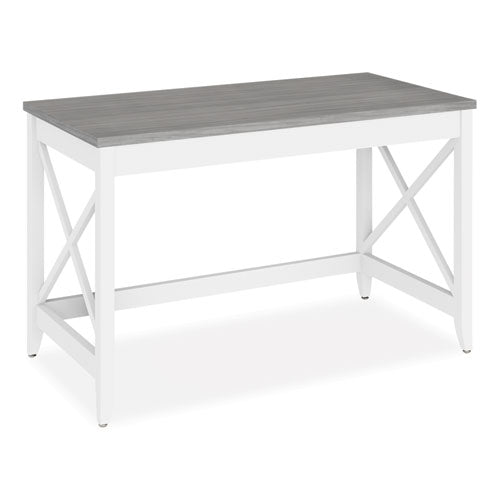 Workspace by Alera Farmhouse Writing Desk, 47.24" x 23.62" x 29.53", Gray