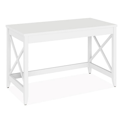 Workspace by Alera Farmhouse Writing Desk, 47.24" x 23.62" x 29.53", White
