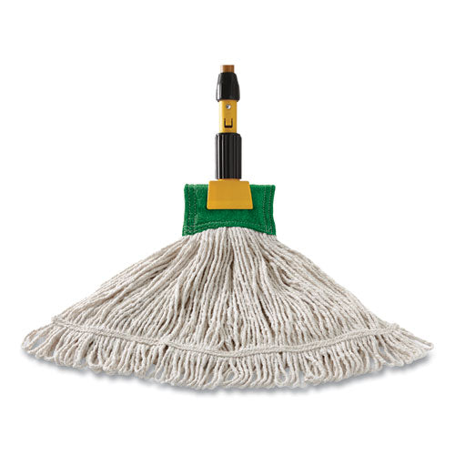 Rubbermaid Commercial Web Foot BLEND SHRINKLESS Mop Head, Cotton/Synthetic, Small, Orange, 6/Carton